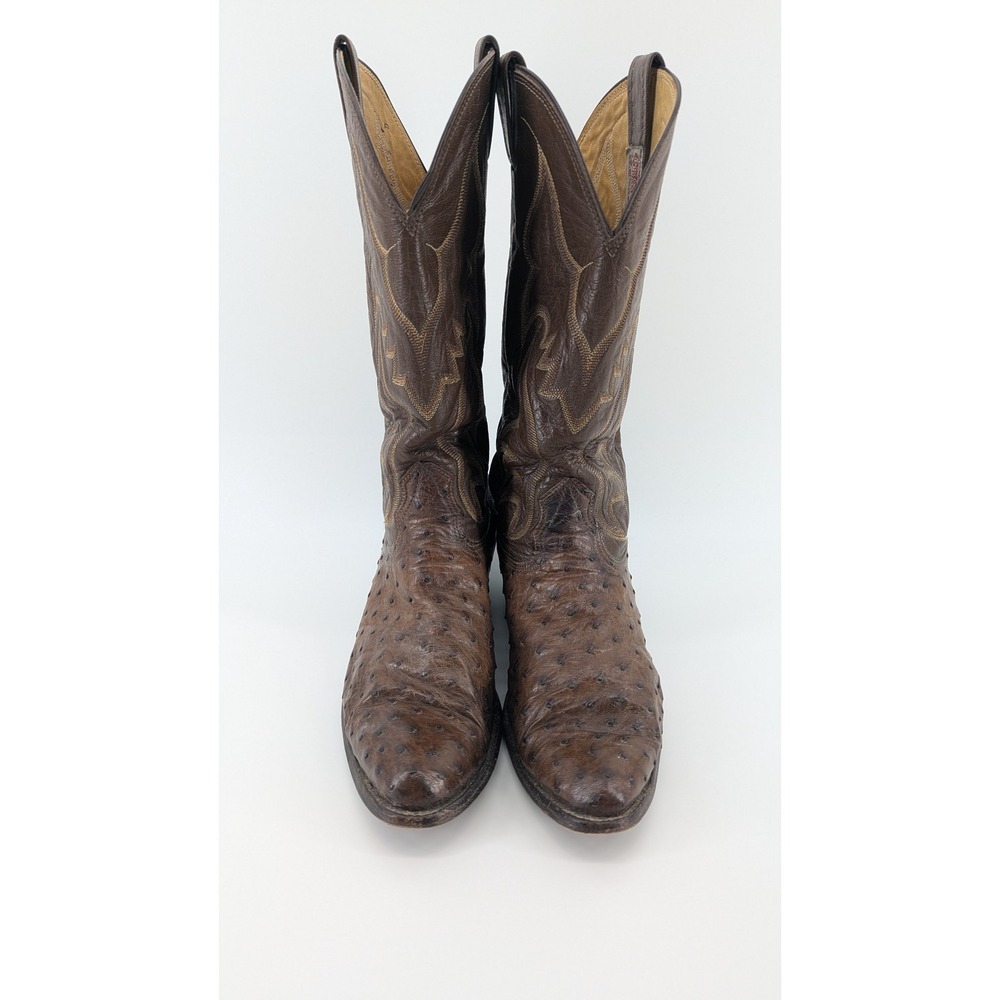 Nocona Mens Brown Full Quill Ostrich Leather Western Cowboy Boots 603 09 D